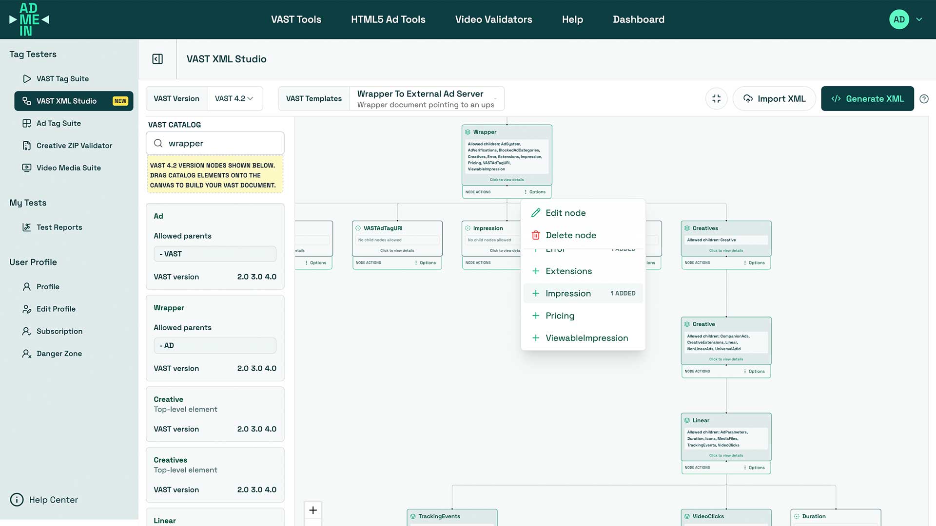 AdMeIn VAST Tag XML Builder Overview